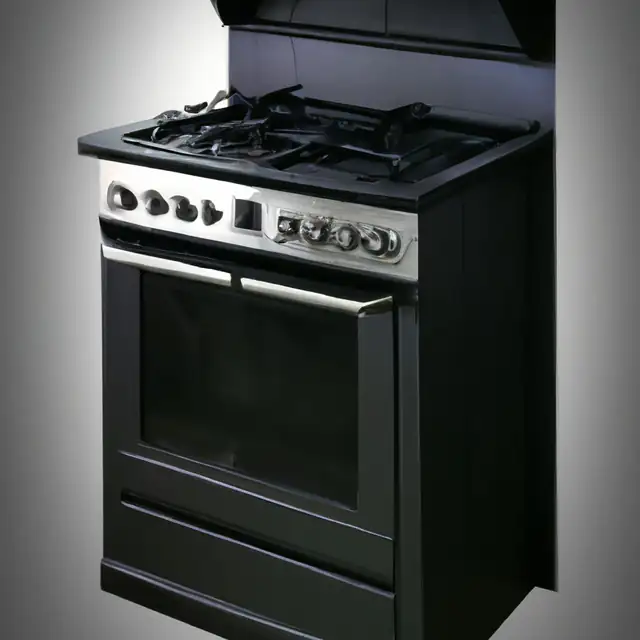 Freestanding stove cooker, Newcastle Black freestanding stove cooker with a gas hob and oven door